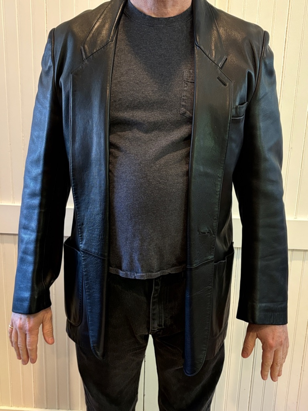 Agnes B. Black Leather Jacket - Picture 10 of 14